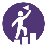 Person climbing stairs icon